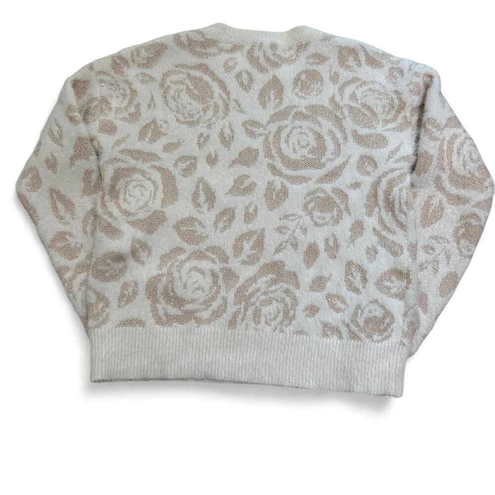 NWT Laura Ashley Women's Pink Rose Floral Sweater - Picture 5 of 6